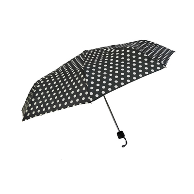 Manual Open 190T Polyester Windproof Folding Umbrella For Women