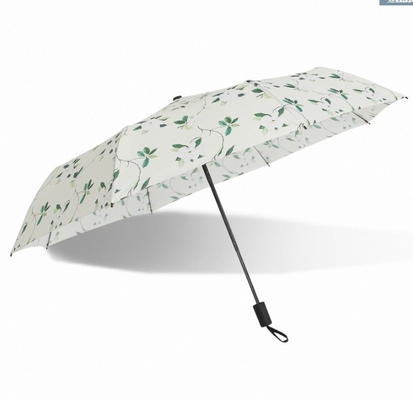 190T Pongee Foldable Manual Open Umbrella With Fiberglass Ribs