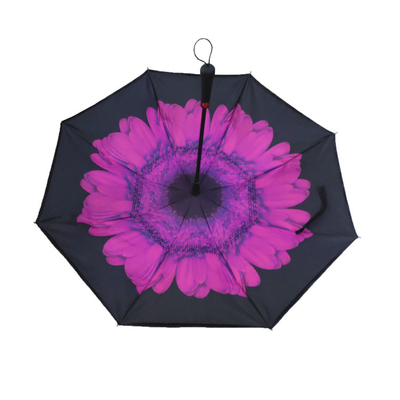 BSCI Polyester 190T Double Layer Inverted Umbrella With C Shaped Handle