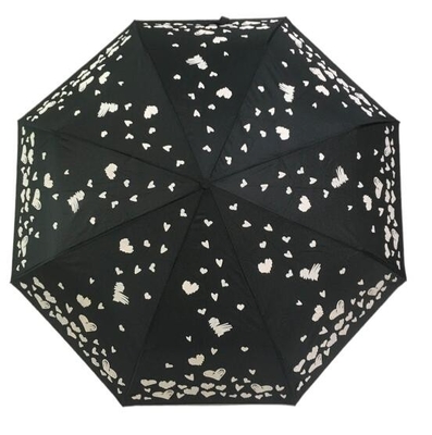 BSCI 190T Polyester Fabric Magic Printing Three Folding Umbrella
