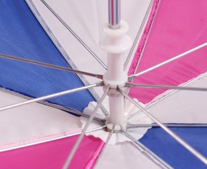 Solid Color Pongee 8mm Metal Shaft Manual Open Kids Umbrella